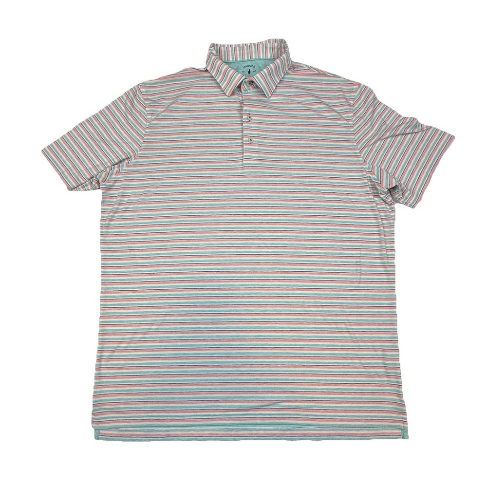 Johnnie-O Malcom Striped Top Shelf Performance Polo Cay Men's XL JMPO5230